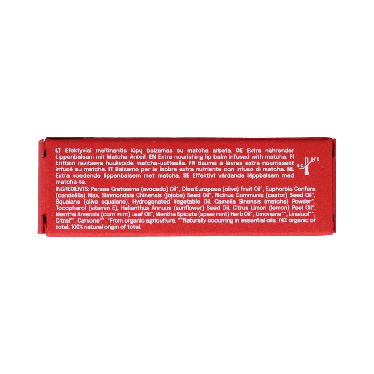 Uoga Uoga MatchaBerry Lip Balm, 4g, natural lip care product with berry and matcha ingredients, in a small tin container.