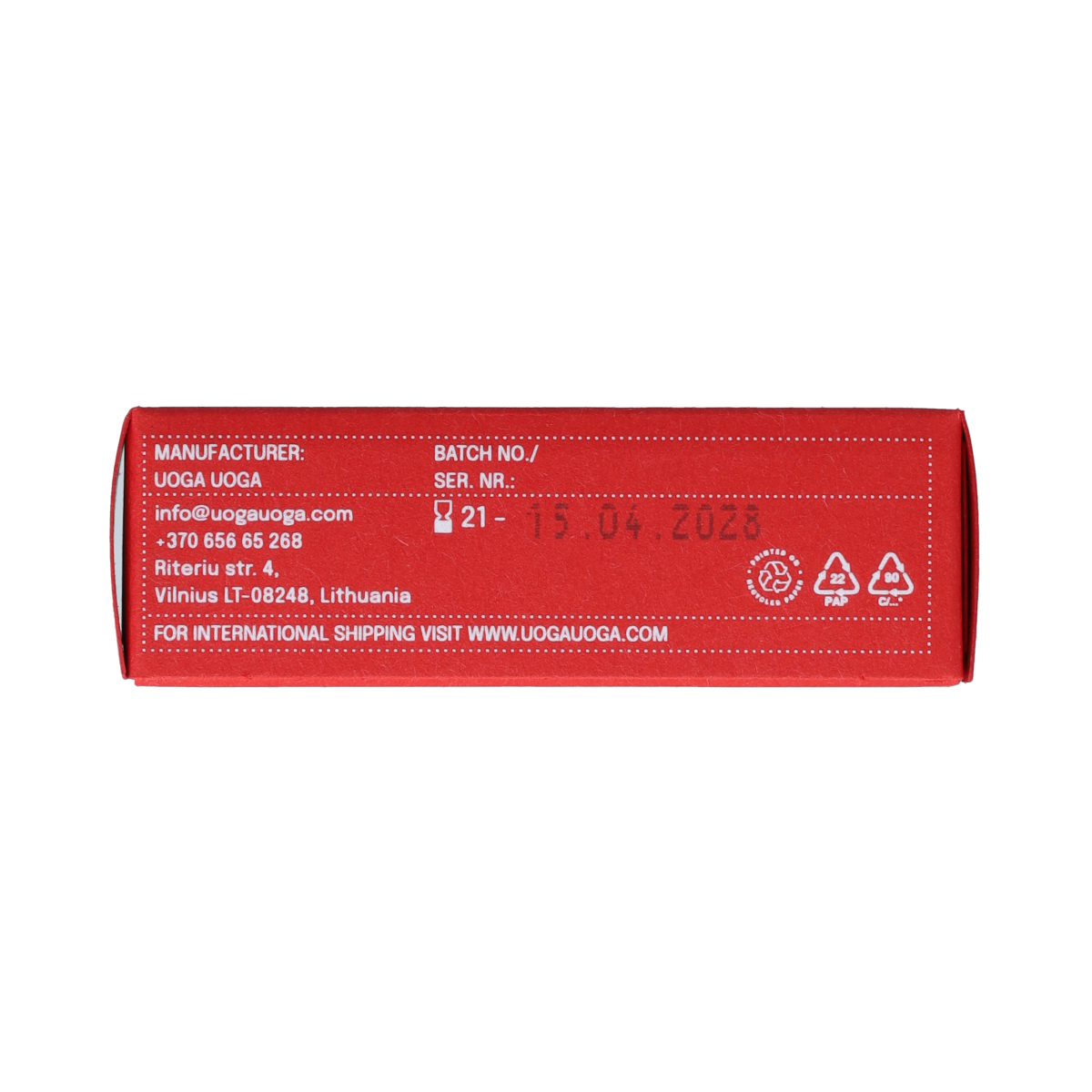Uoga Uoga Matchaberry Lip Balm, 4g, natural lip care with berry scent and nourishing formula in a small container