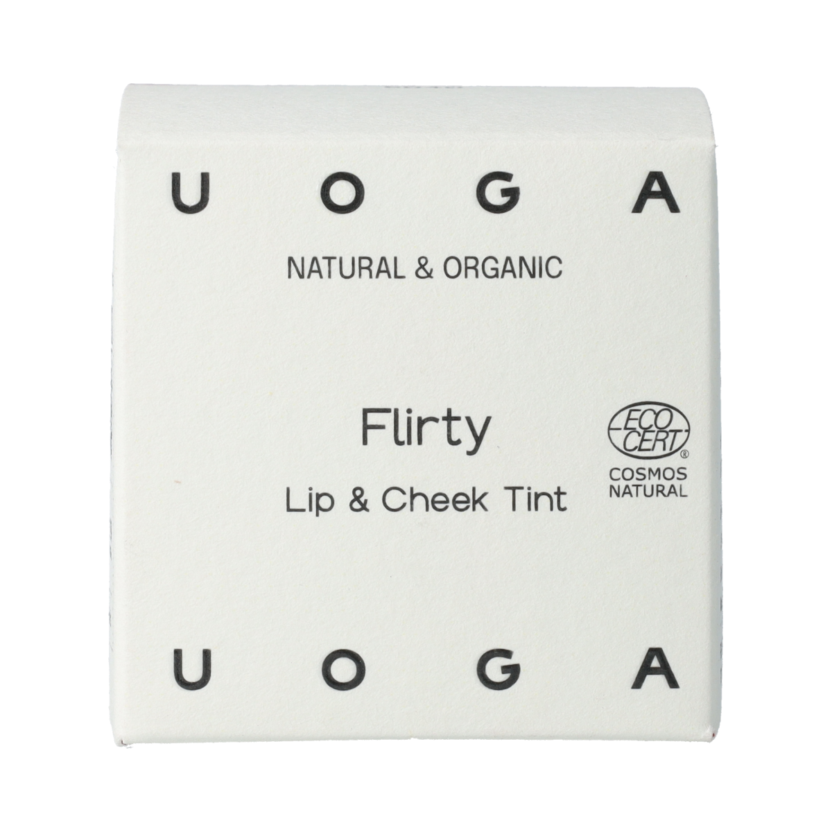 Uoga Uoga Lip & Cheek Flirty makeup in 4ml with a natural, vibrant color for lips and cheeks.