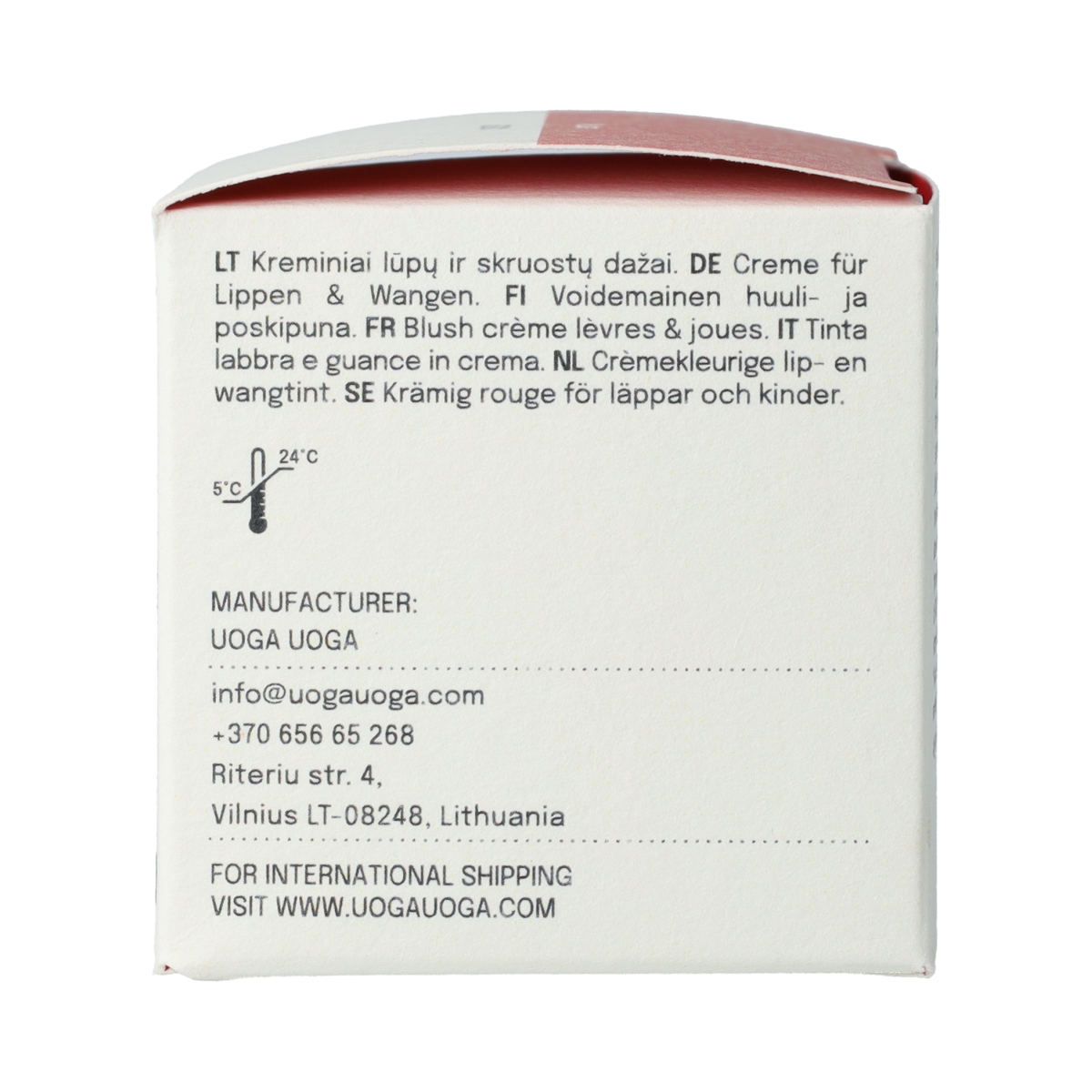 Uoga Uoga Lip & Cheek Nude make-up product in 4ml container, showcasing the natural nude shade for lips and cheeks.