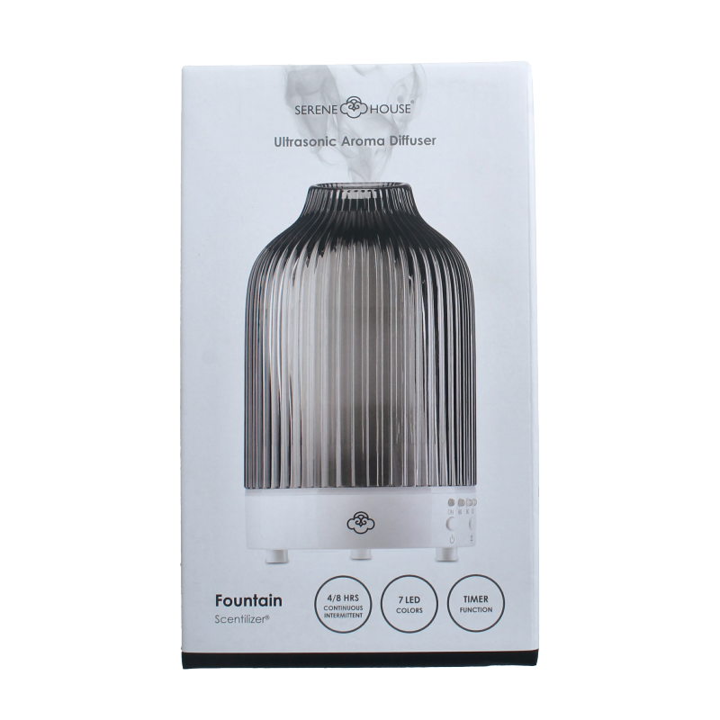 Serene House Aroma diffuser fountain in anthracite color, showcasing a sleek, modern design with water feature for aromatherapy.