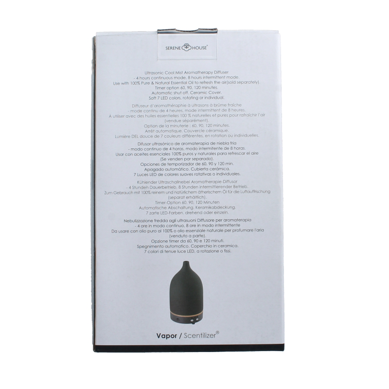 Serene House aroma diffuser vapor in anthracite color, showing sleek design and mist output for scent diffusion.