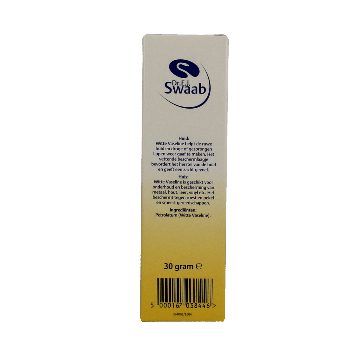 Dr. Swaab Vaseline body care jar with 30 grams, moisturizing petroleum jelly for skin nourishment.