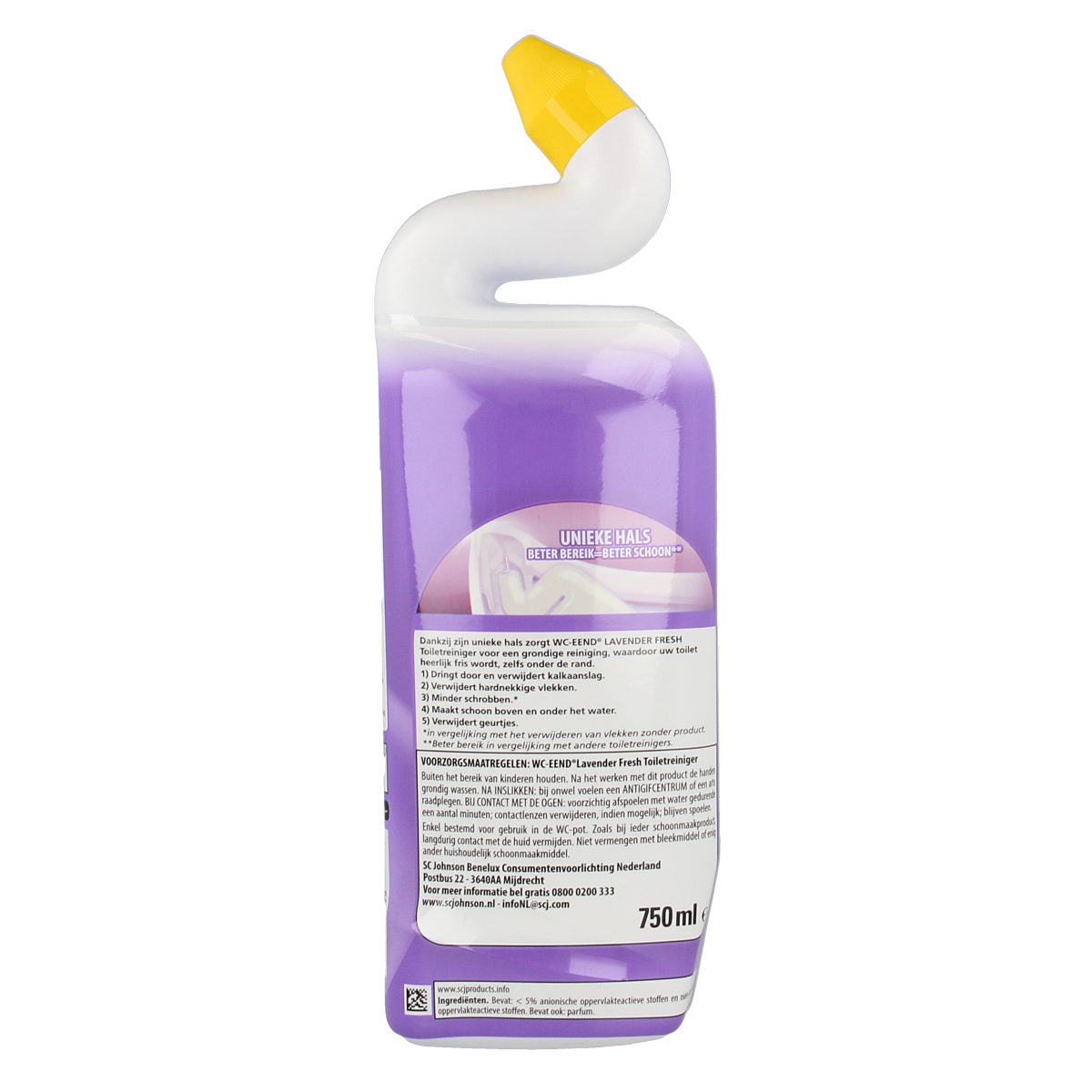 WC Eend Lavendel Fresh gel toilet cleaner in 750ml bottle, scented toilet refresher and cleaner product.