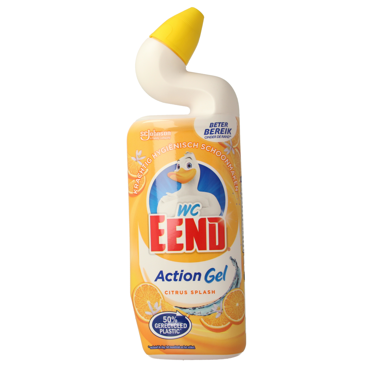 WC Eend Toiletreiniger Action Gel Citrus Splash, 750ml, fresh citrus scent, in a gel form for toilet cleaning and freshness