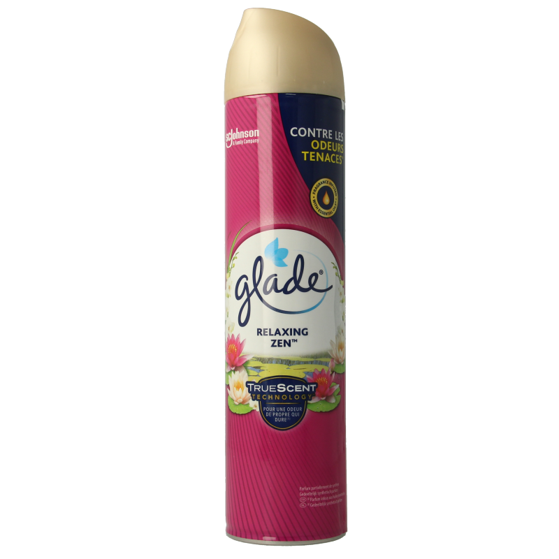 Glade Aerosol relaxing Zen geurverspreider can with 300ml spray for calming home ambiance.