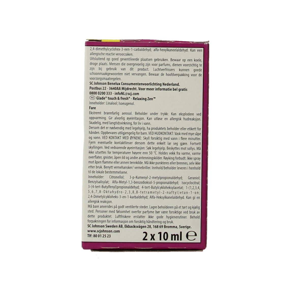 Glade One Touch Navul Relax Zen scent refills for air fresheners, 2 packs of 2.00 pieces, designed for calming fragrance diffusion.