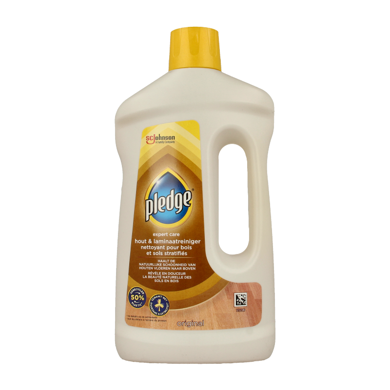 Pledge laminate cleaner bottle, 750ml, part of Pledge cleaning products for smooth laminate surfaces.
