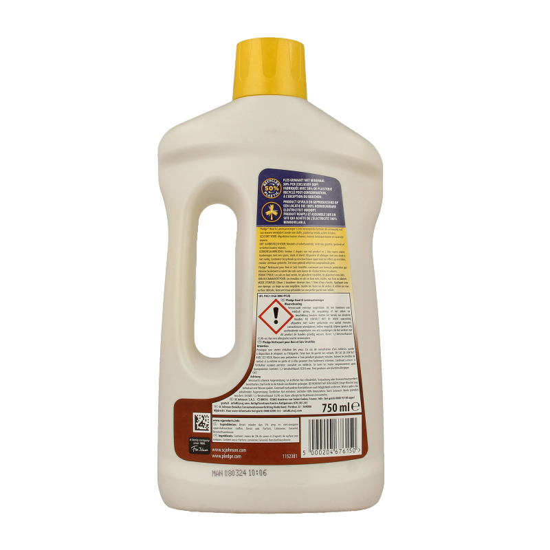 Pledge Laminate Cleaner bottle, 750ml, for cleaning and shining laminate floors with Pledge cleaning products.