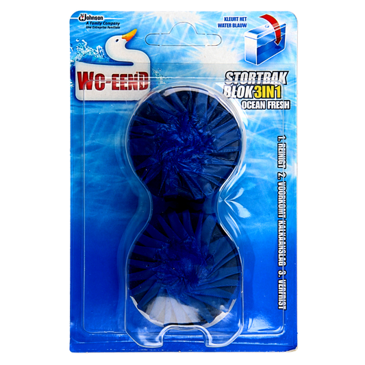 Blue WC Eend toilet bowl refresher block, duo pack, 50 grams for freshening and cleaning toilets.
