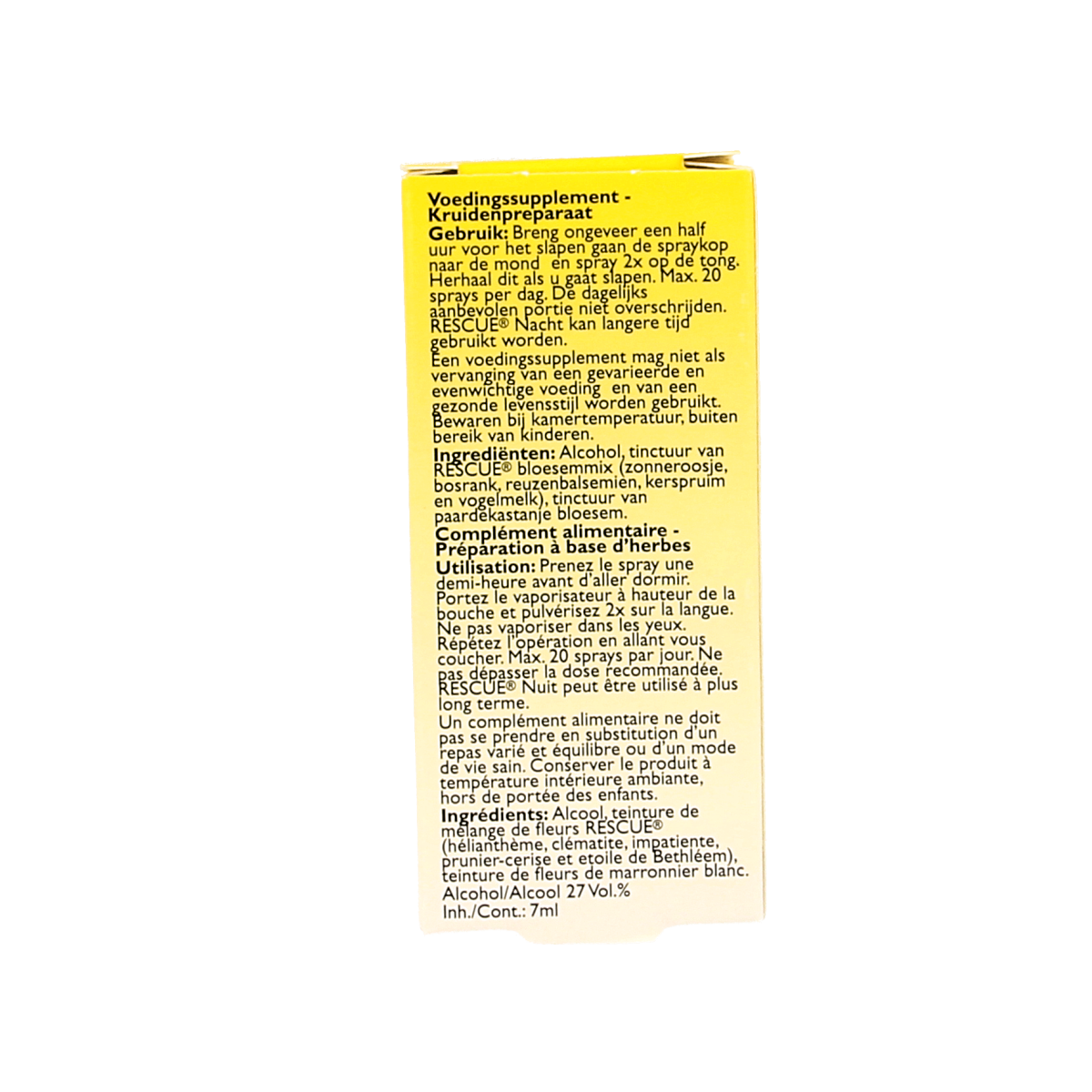 Bach Rescue Rescue Remedy Nacht spray in 7ml bottle, herbal remedy for relaxation and sleep support.