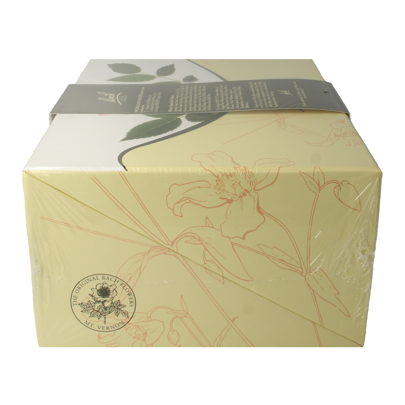 Bach Bloesemremedies set with 10ml herbal preparations, featuring colorful bottles of Bach herbal remedies for emotional balance.