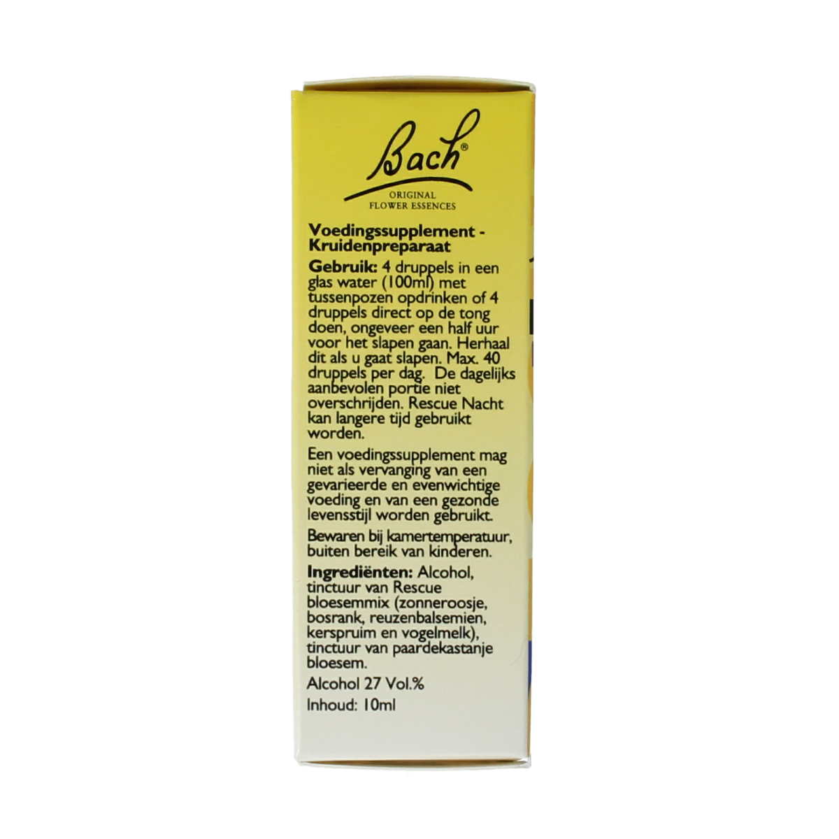 Bach Rescue Rescue Remedy Nacht Kruidenpreparaten bottle with 10ml dropper for stress relief and relaxation at night