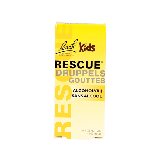 Bach Rescue Kids Rescue Remedy herbal drops in 10ml bottle, natural herbal remedy for children, herbal preparation by Bach Rescue