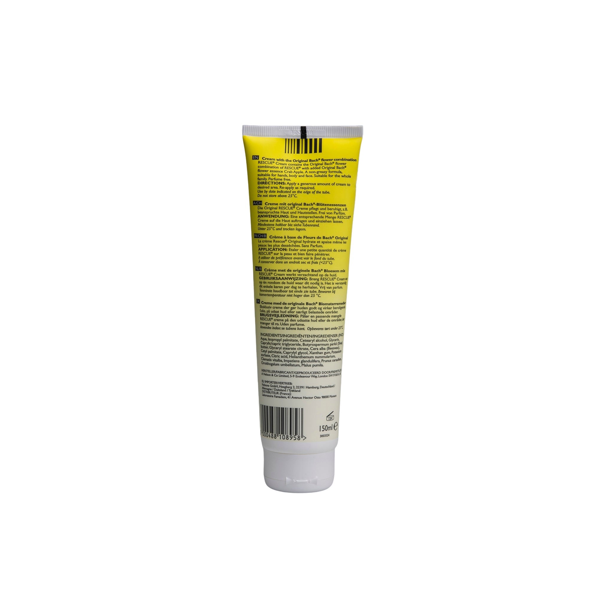 Bach Rescue Rescue Remedy creme in 150ml container, soothing body care product from Bach Rescue brand.