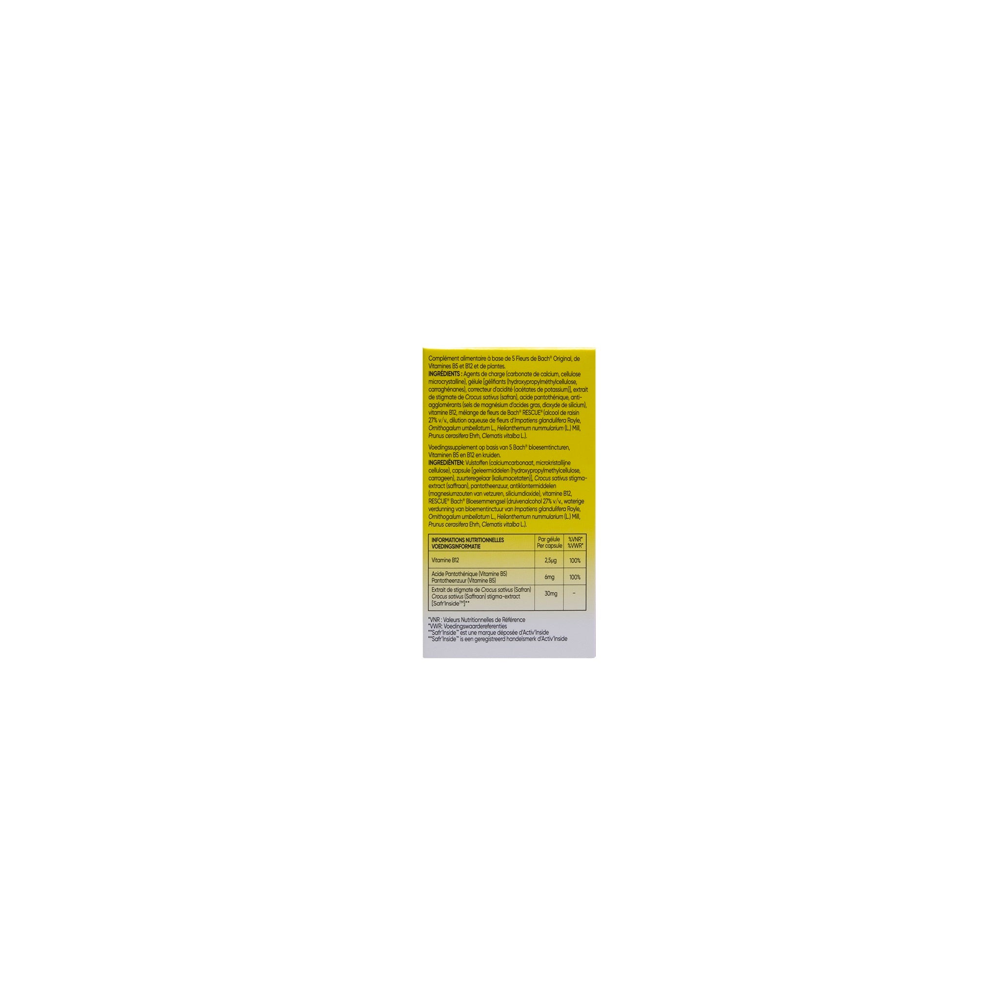 Bach Rescue Rescue balans en positiviteit kruidenpreparaat capsules, 30 stuks, natuurlijke stressverlichting en emotionele ondersteuning
