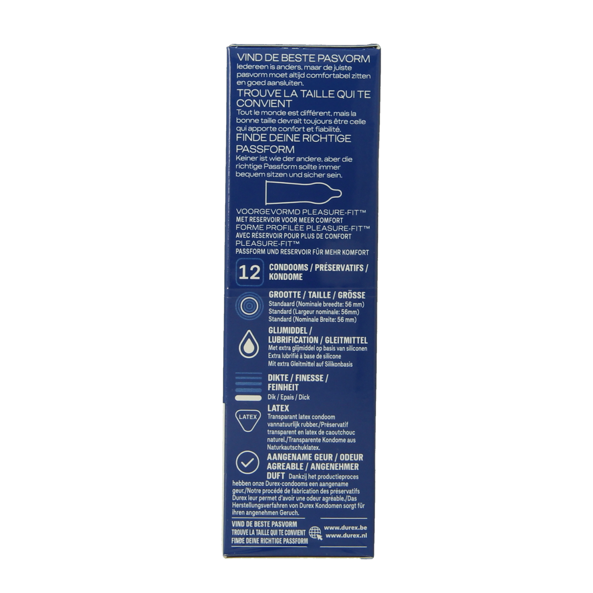 Box of Durex Extra Safe condoms with 12 packs, showing the packaging and product branding.