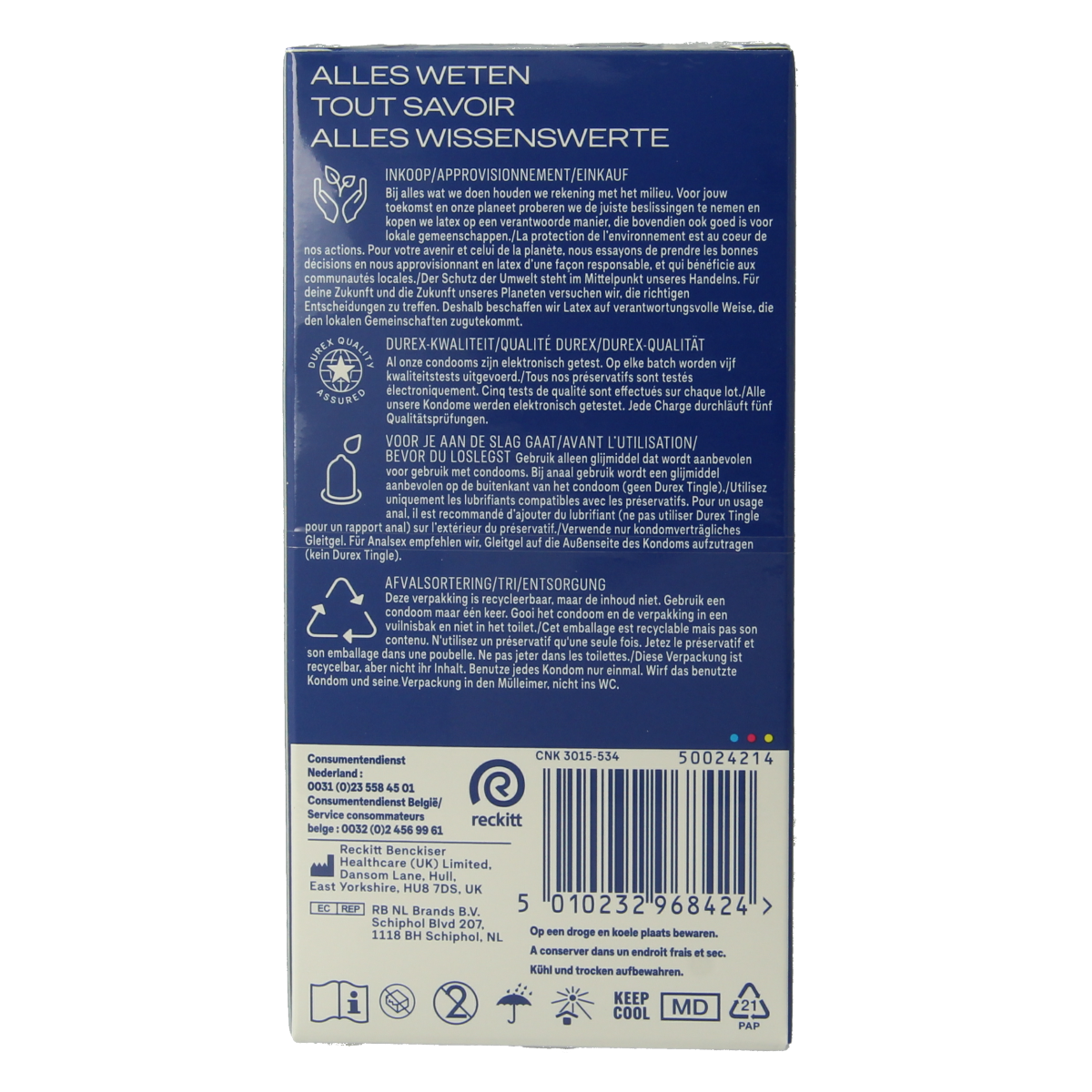 Box of Durex Classic natural condoms with 12 pieces, showing the packaging and condom details.