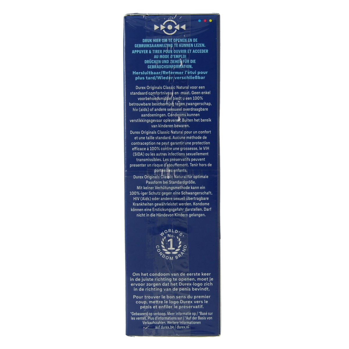 Durex Classic natural condoms pack with 12 pieces, featuring transparent latex design and Durex branding.