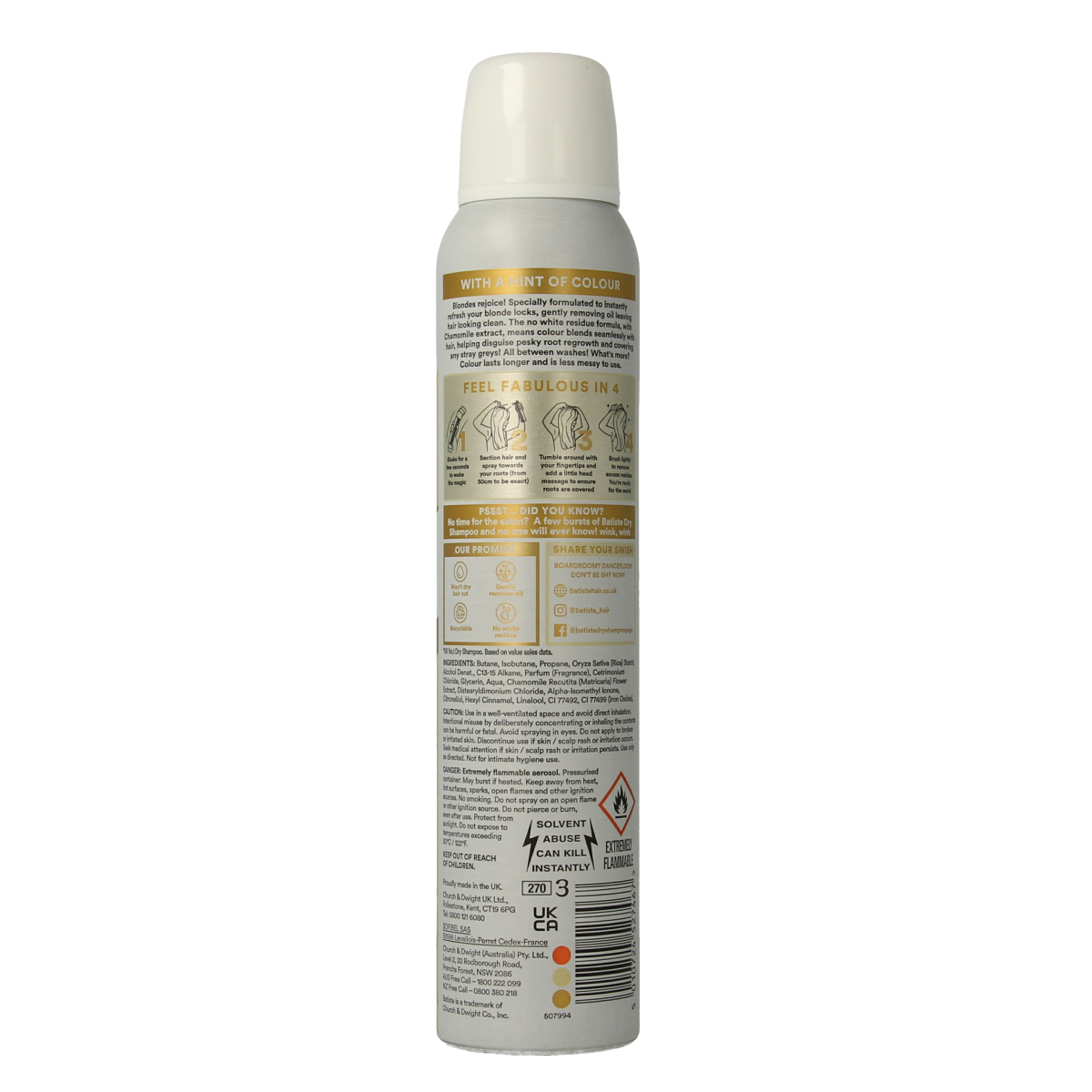 Batiste Droogshampoo light & blonde 200.00 Milliliter