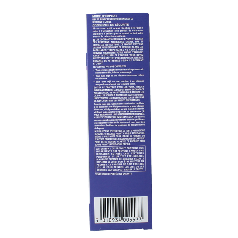 Just For Men Touch of Grey T-55 zwart hair coloring cream in 40g tube, showing the product packaging with black hair color label.