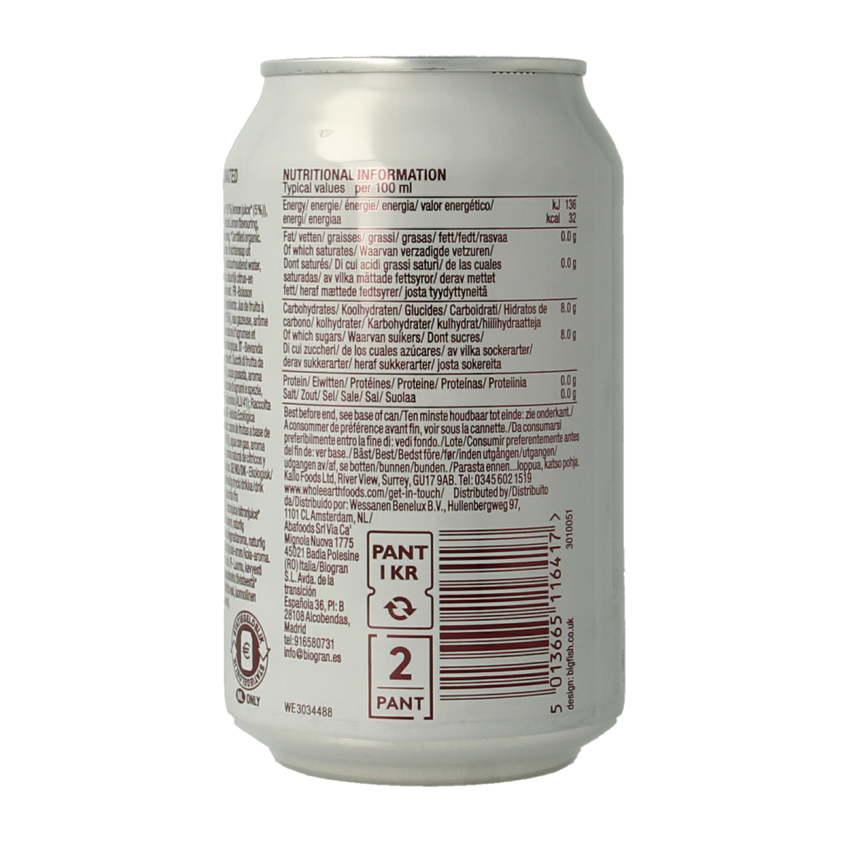 Whole Earth Sparkling Cola bio 330ml bottle, carbonated soft drink with natural ingredients, shown in clear glass bottle.