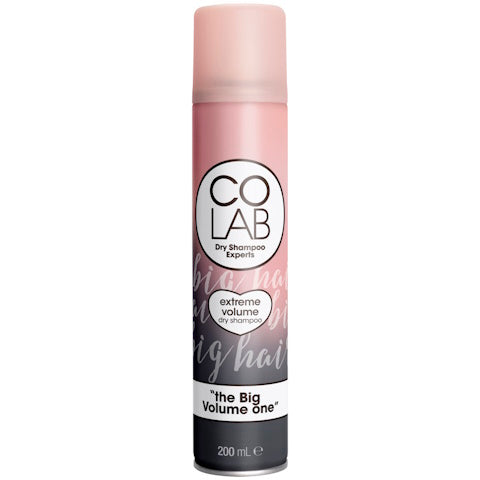 Colab Droog+ extra volume shampoo bottle, 200ml, hair care product with vibrant packaging and sleek design.