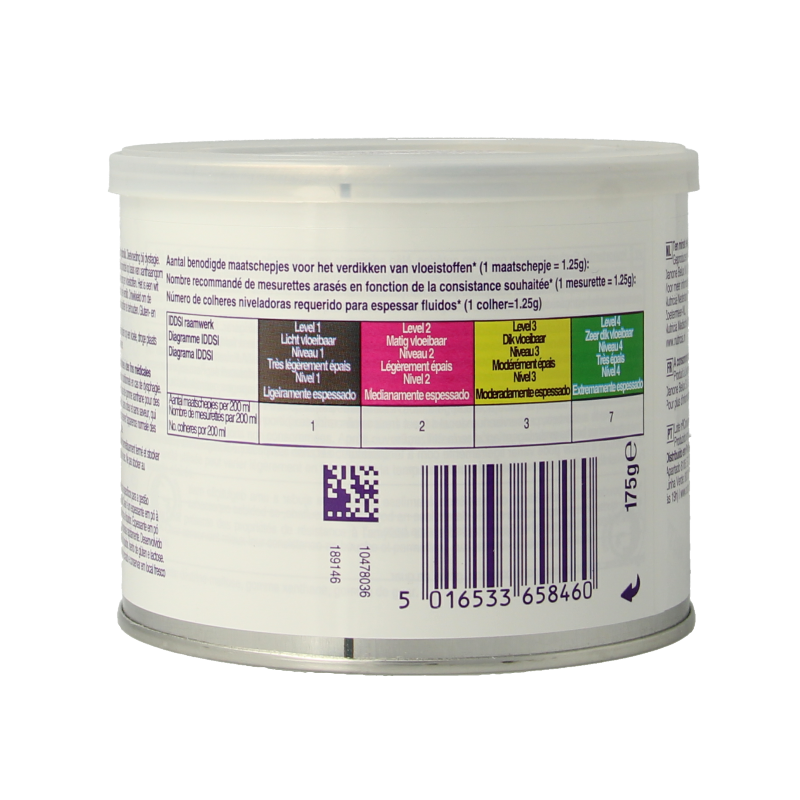 Nutricia Nutilis Clear medical dietary supplement in a 175g container, clear nutritional formula for specialized nutrition needs.