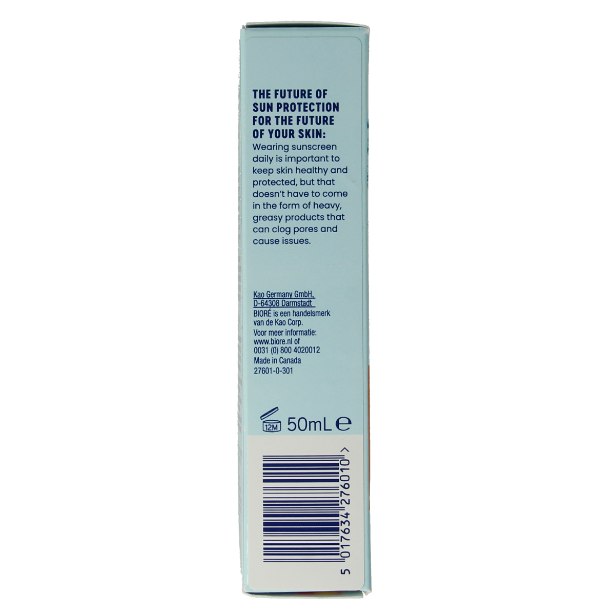 Biore Aqua Moisturiser with SPF50 UV protection, lightweight, rich hydration, in 50ml bottle, for face sun protection.