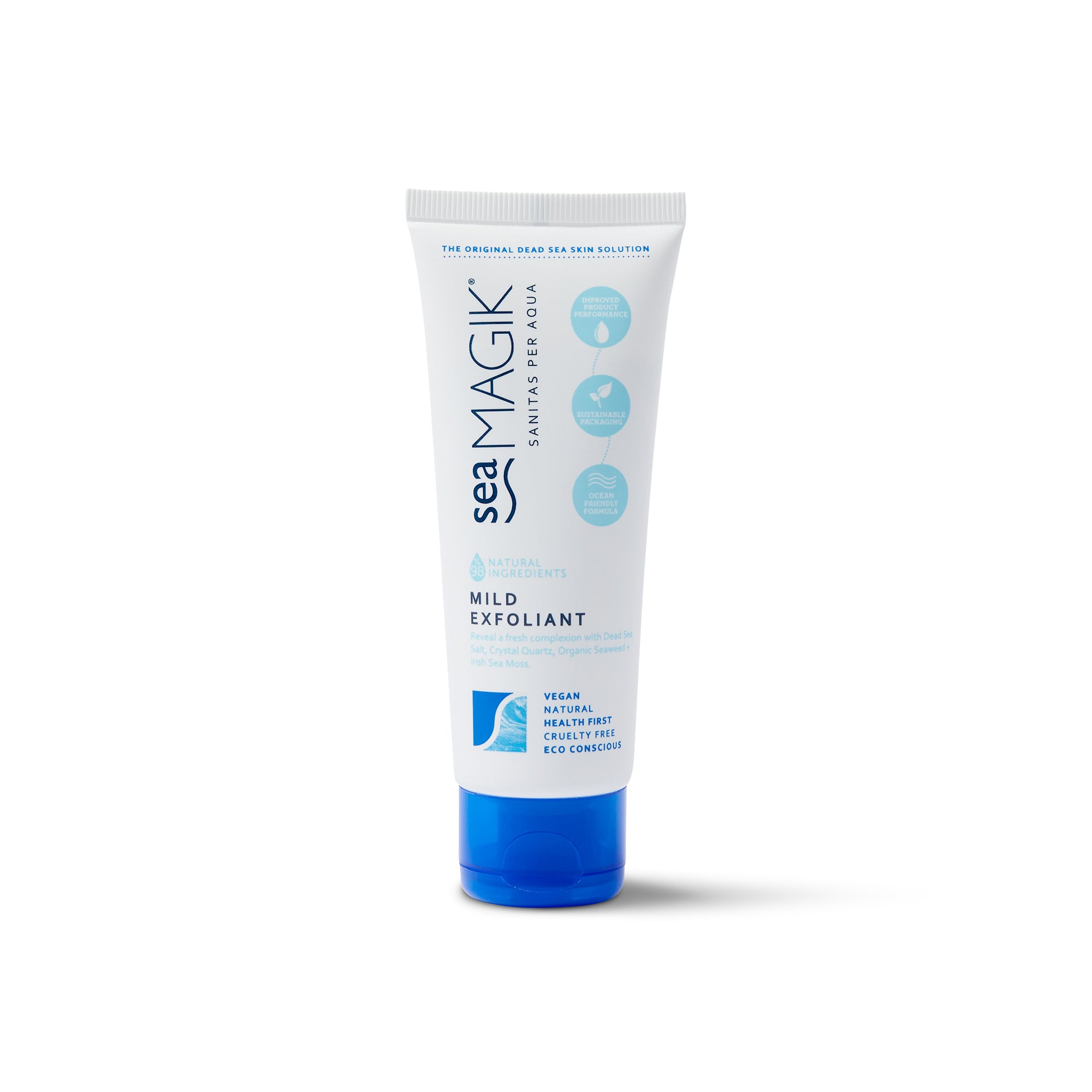 Sea Magik Mild Exfoliant for face, 75ml, gentle facial skincare product with natural ingredients and soothing texture.