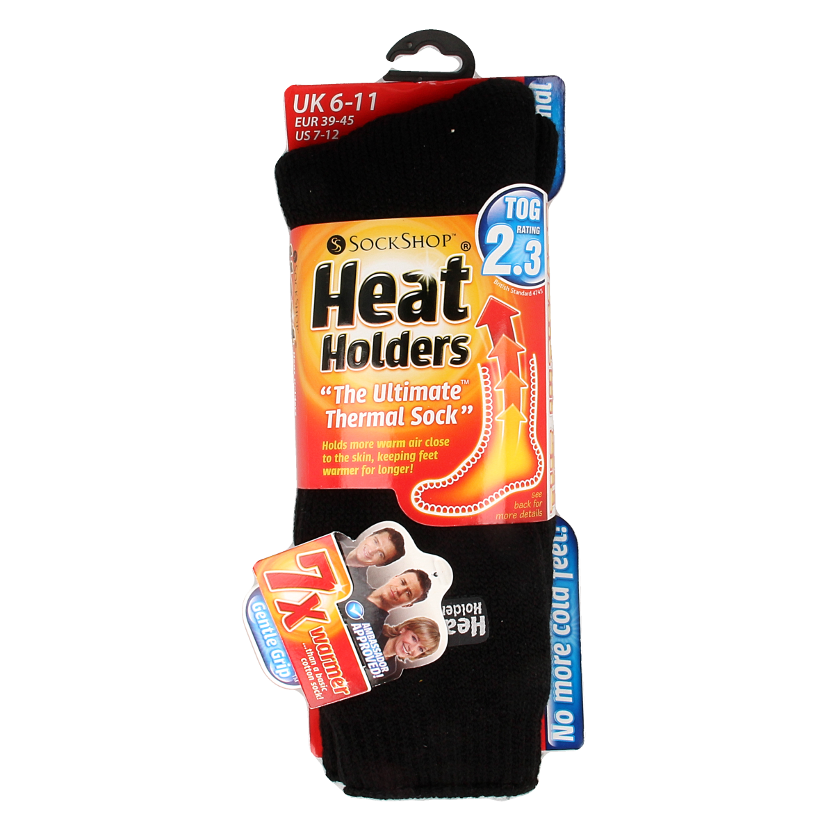Black Heat Holders men's original socks size 6-11, cozy thermal socks for warmth and comfort.