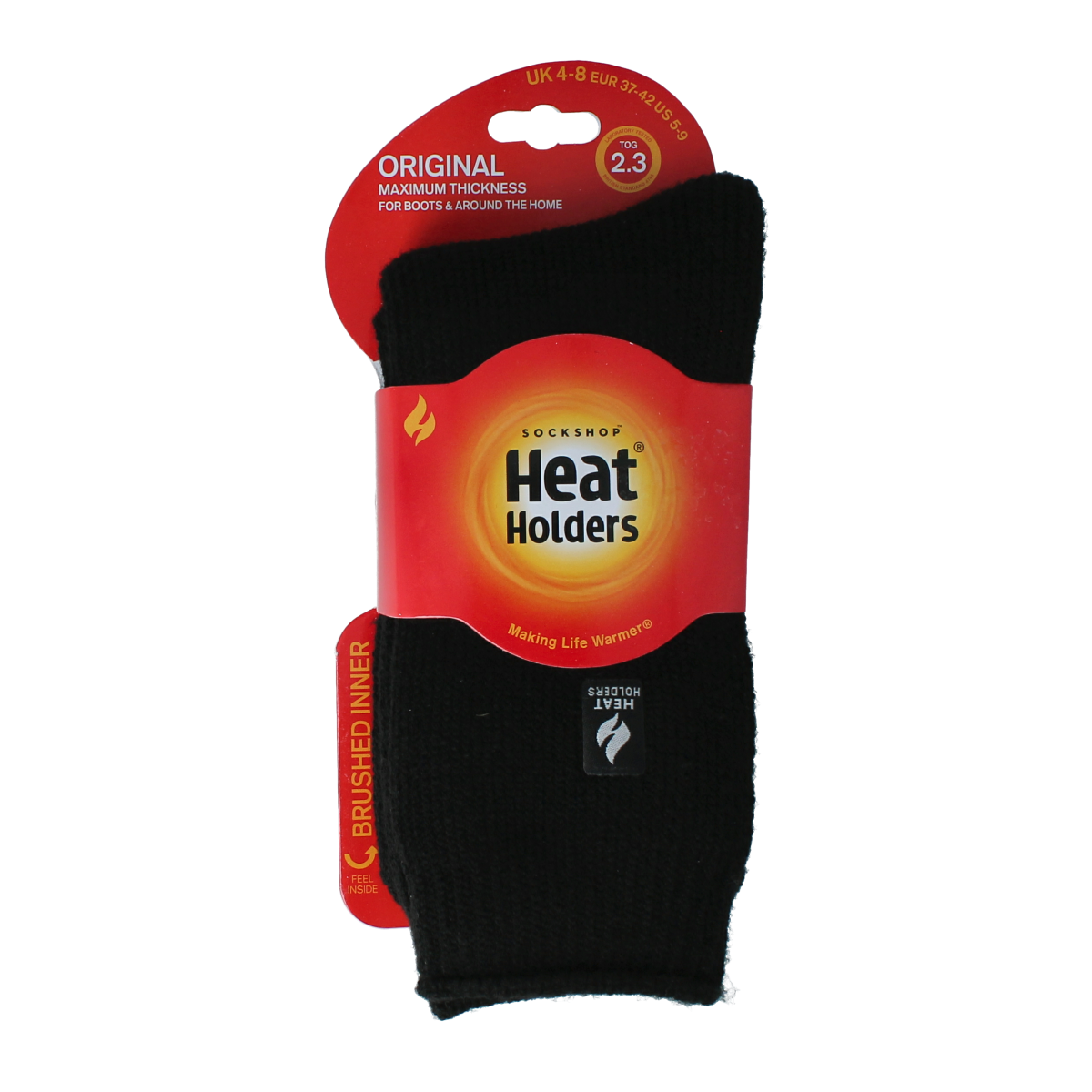 Black Heat Holders ladies' original thermal socks in size 4-8, cozy and thick for extra warmth and comfort.
