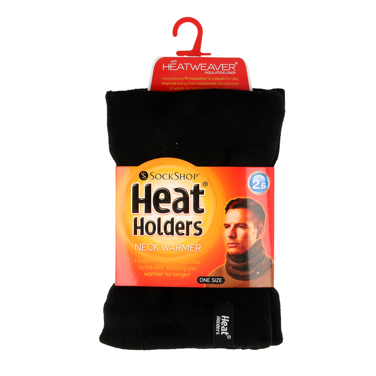 Black Heat Holders men's neck warmer, cozy and warm, designed to fit comfortably around the neck.