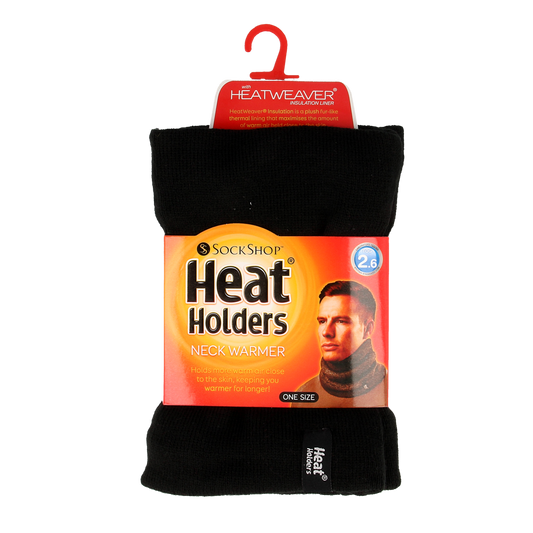 Black Heat Holders men's neck warmer, cozy and warm, designed to fit comfortably around the neck.