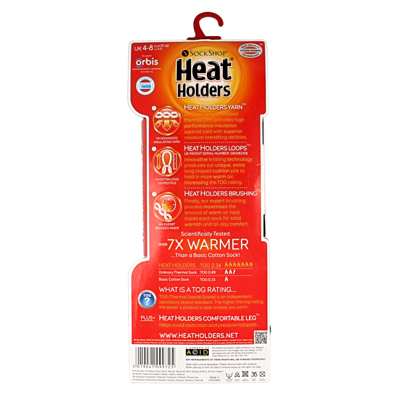Black Heat Holders anti-slip socks, cozy and non-slip, designed for warmth and comfort in cold weather.