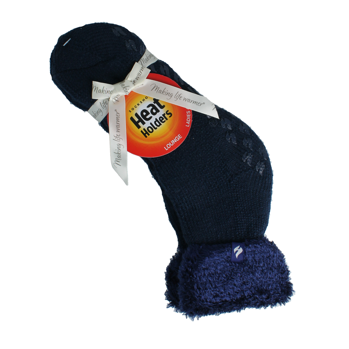 Heat Holders ladies' navy lounge socks size 4-8, 37-42, soft and cozy for relaxing comfort.