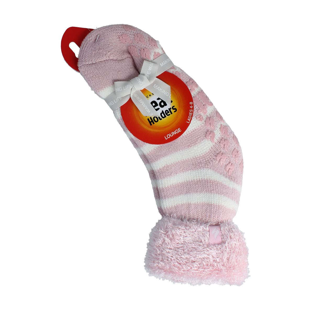 Pink Heat Holders ladies lounge socks size 4-8, 37-42, comfortable knit, perfect for cozy indoor wear.