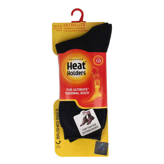 Heat Holders ladies ultra lite socks in indigo, size 4-8, soft and comfortable for cozy wear.