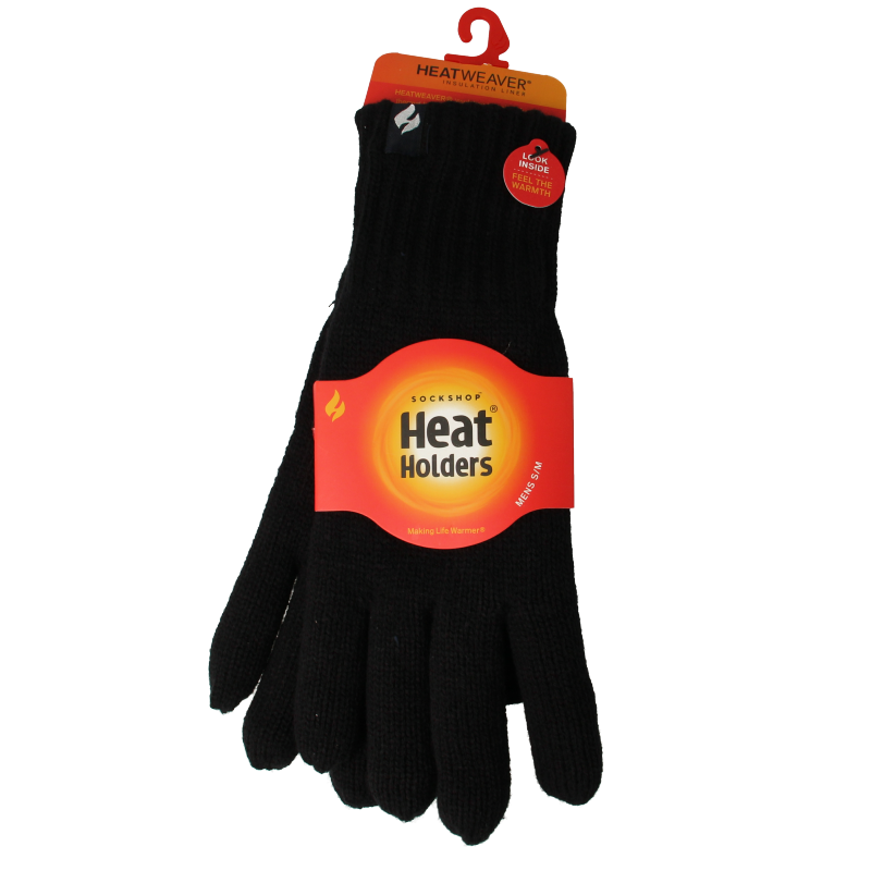 Heat Holders men's cable gloves in size S/M, soft knit gloves for warmth and comfort, shown in a natural pose.