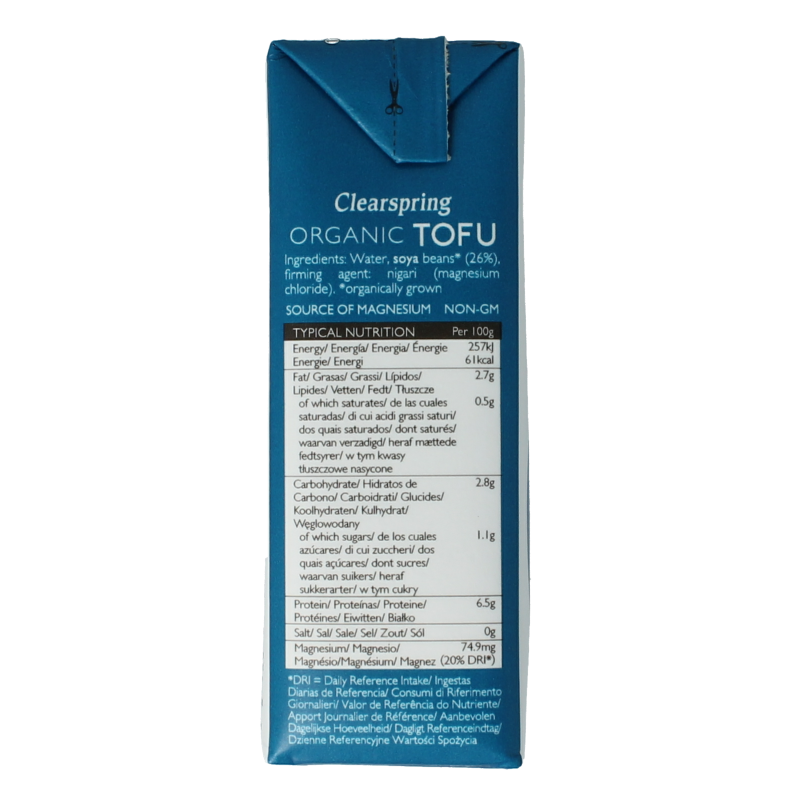 Silk bio tofu by Clearspring, 300g, a plant-based protein ideal for vegetarian and vegan dishes.
