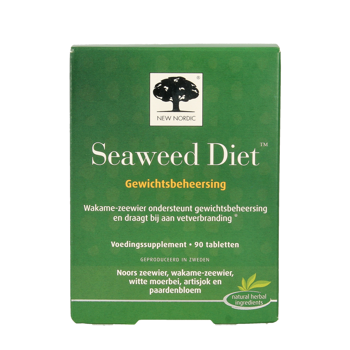 New Nordic Seaweed diet tablets in a bottle, herbal supplement for weight management and health support.
