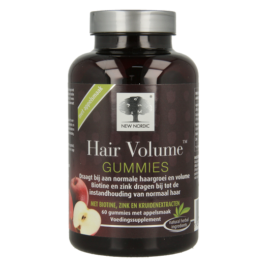 New Nordic Hair Volume 60 Gummies, herbal supplement with gummies for promoting hair growth and volume.