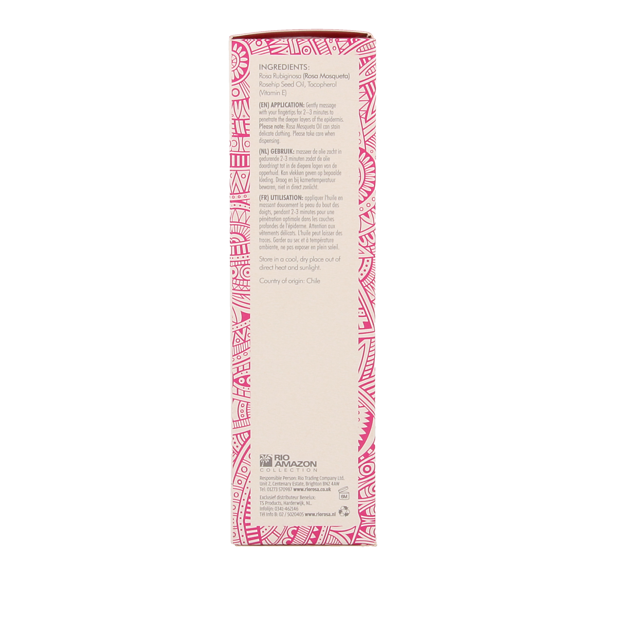 RIO Rosa Mosqueta gezichtsolie in 50ml bottle, natural facial skincare with rosehip seed oil for nourishing skin.