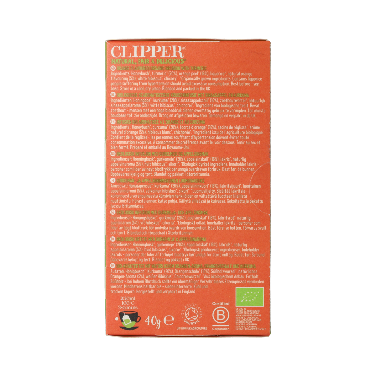 Clipper Orange & turmeric infusion bio 20.00 Zakjes