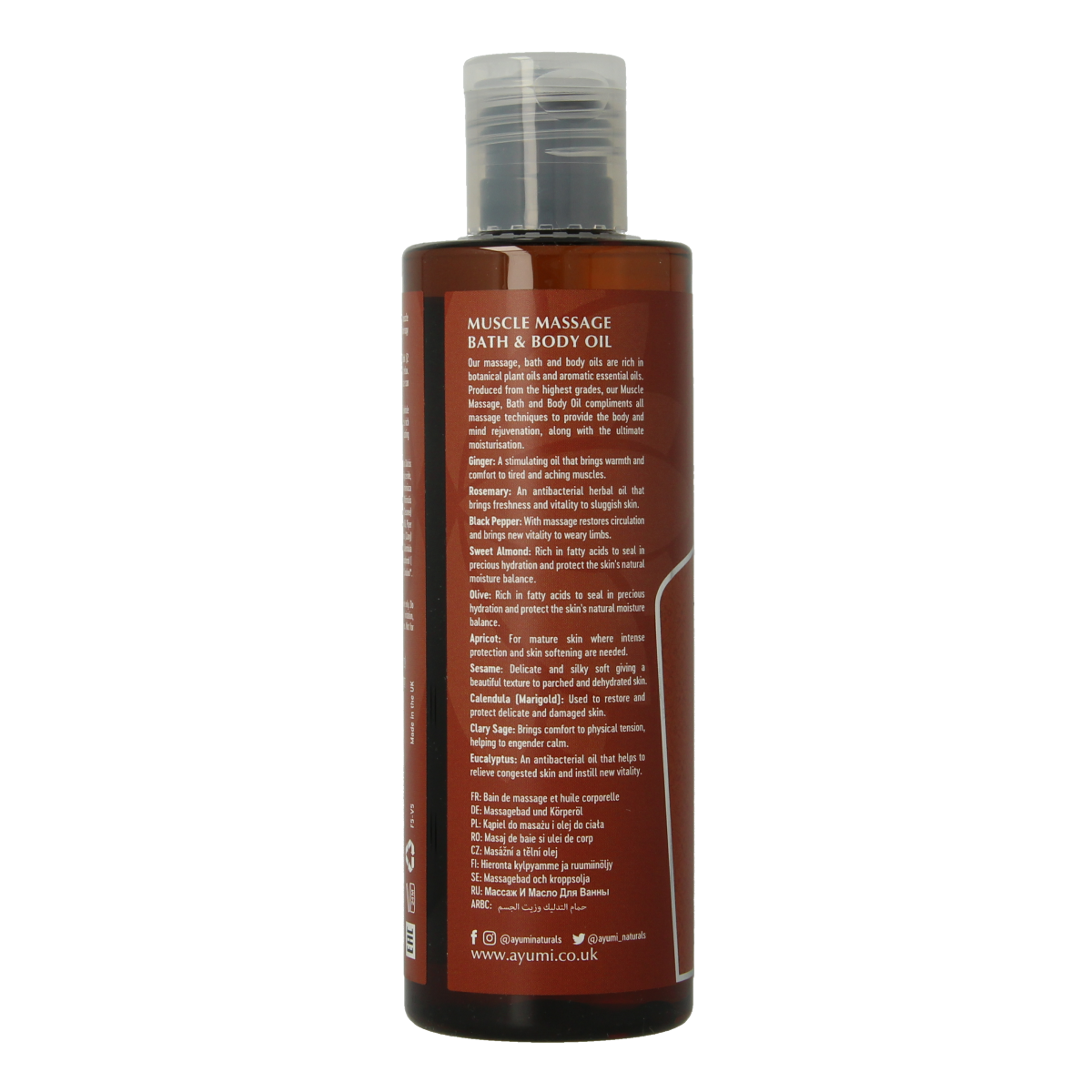 Ayumi Muscle massage & body oil 250.00 Milliliter