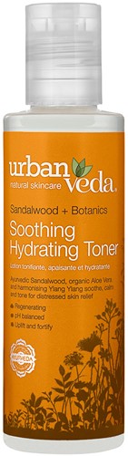 Urban Veda Soothing Hydrating Toner in a 150ml bottle, suitable for facial skincare, with a clear image of the product and packaging.