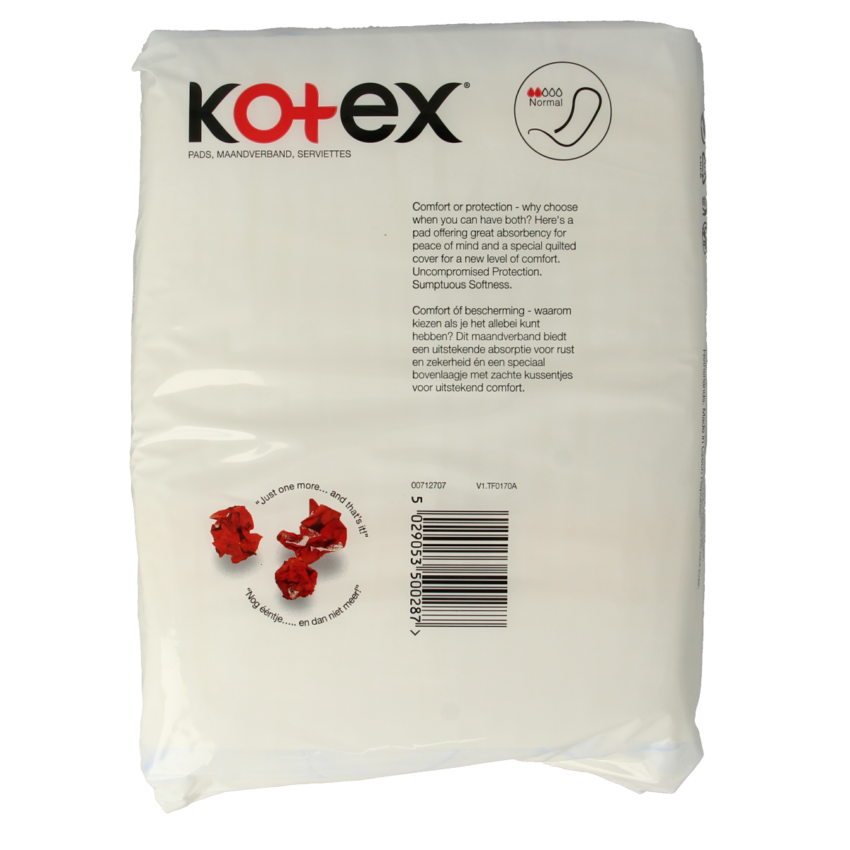 Kotex Maxi normaal damesverband and tampons box with 18.00 pieces, featuring feminine hygiene products for women.