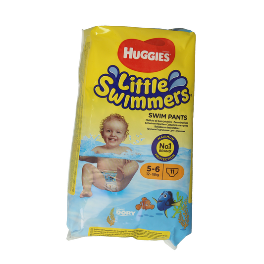 Huggies Little Swimmers size 5-6 diapers, 12-18kg, pack of 11, waterproof swim diapers for toddlers