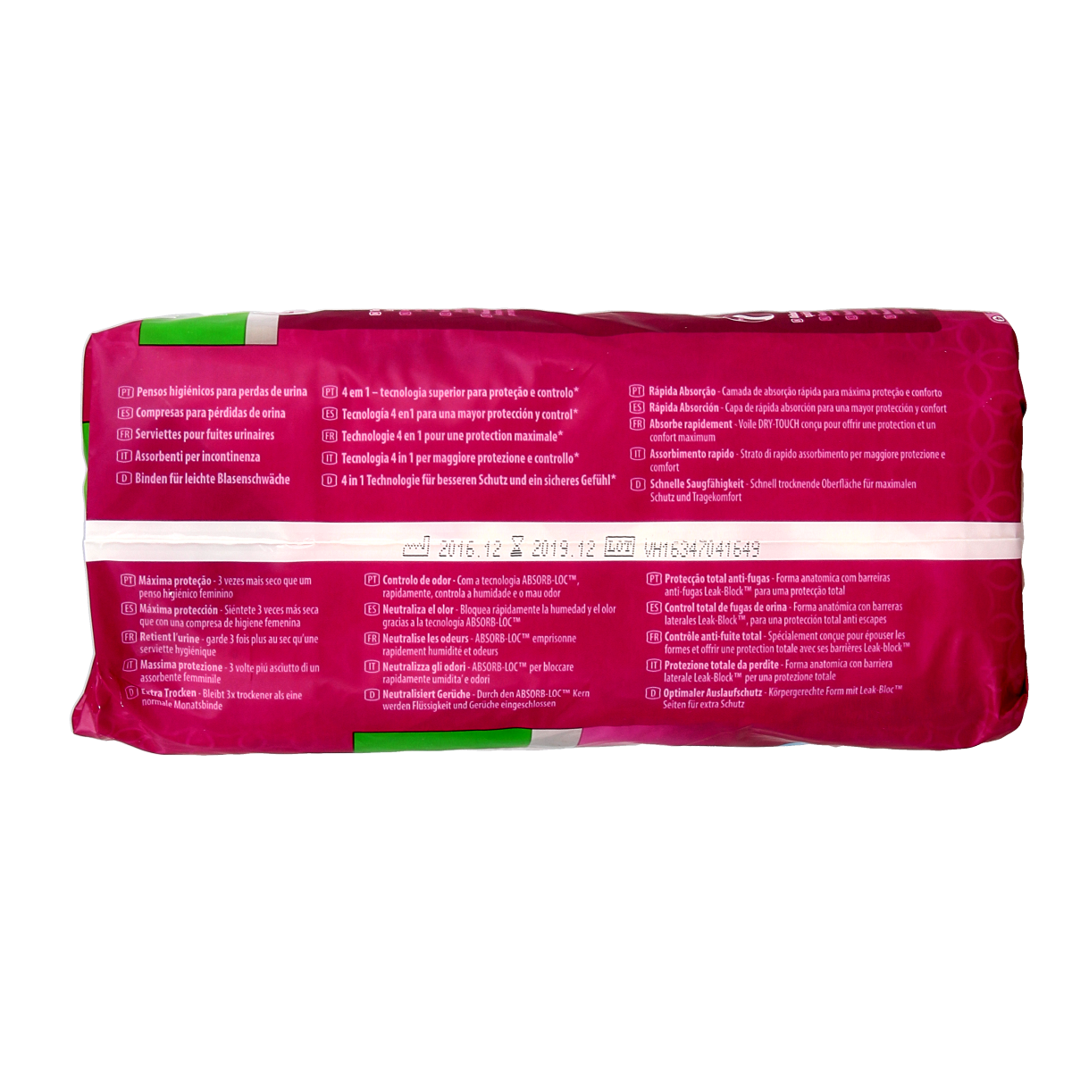 Depend Normaal plus incontinence pads, pack of 12, with absorbent material and discreet design for comfortable daily use.