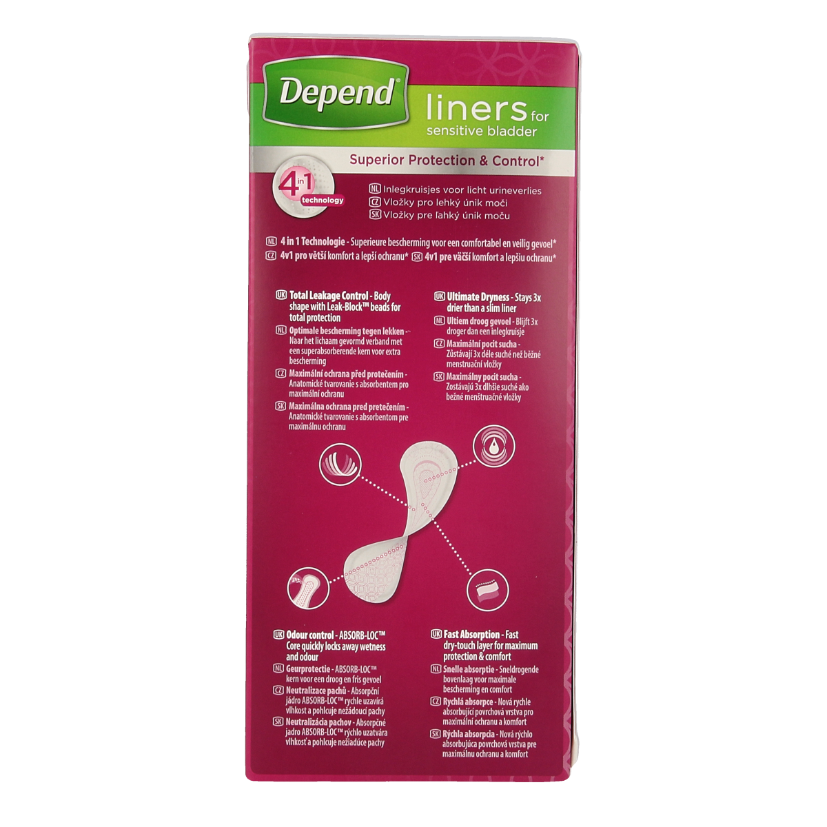 Depend Lady Ultra Mini incontinence pads, 22 pack, with discreet, absorbent design for light bladder leakage protection.